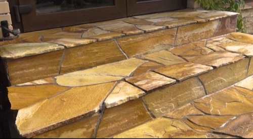 Плитняк златолит жёлтый золотистый для отмостки купить в Ижевске