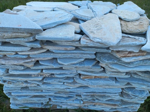 Плитняк златолит зелёный галтованный для цоколя купить в Ижевске